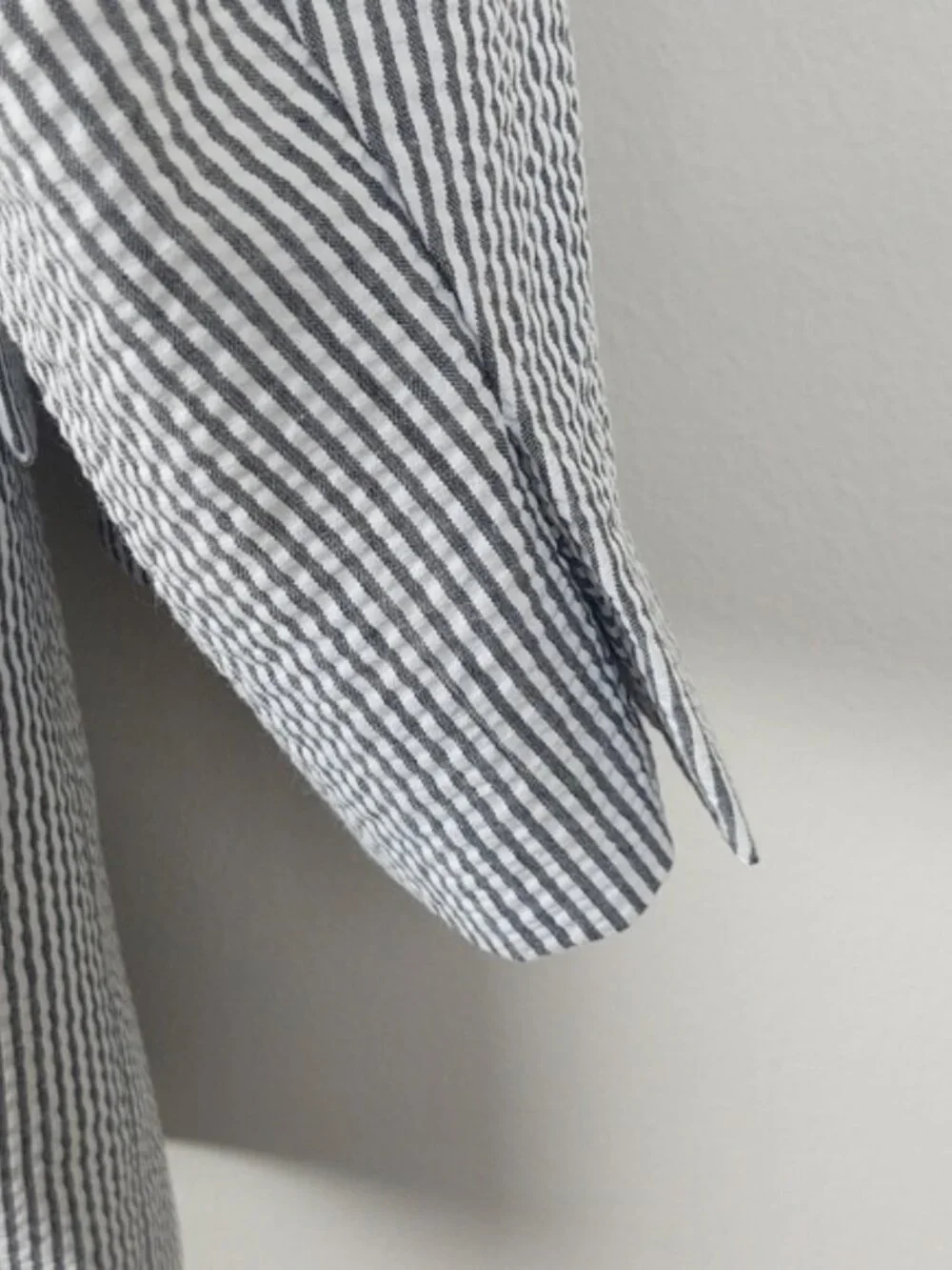 Vinci Seersucker Blazer Gray Striped Cotton 52S Preppy Old Money Wedding Summer